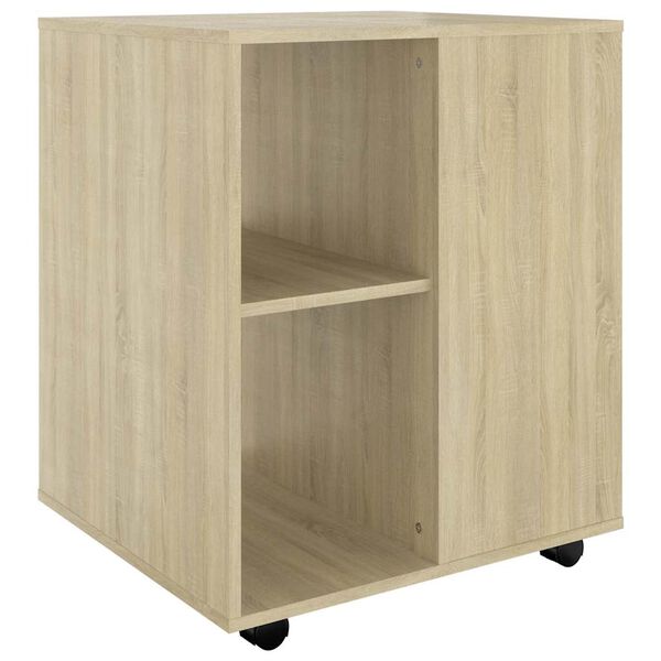 vidaXL Rolling Cabinet Sonoma Oak 60x53x72 cm Engineered Wood