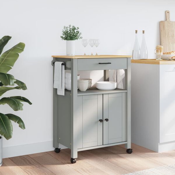 vidaXL Kitchen Trolley MONZA 60x40x88.5 cm Solid Wood Pine