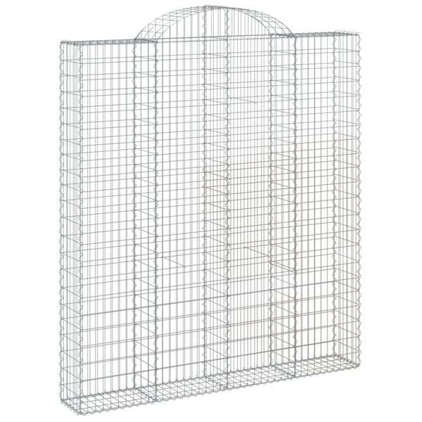 vidaXL Arched Gabion Baskets 4 pcs 200x30x220/240 cm Galvanised Iron