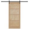 vidaXL Sliding Door Brown 93 x 211 cm Solid Pine Wood
