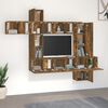 vidaXL 10 Piece TV Cabinet Set Smoked Oak Engineered Wood