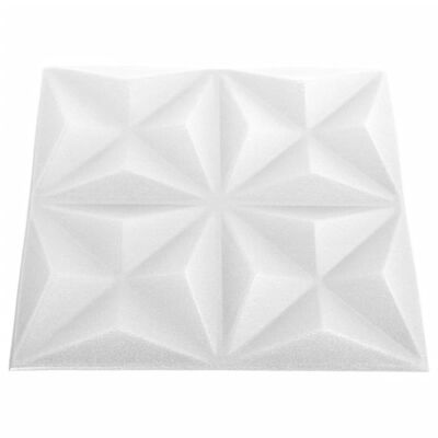 vidaXL 3D Wall Panels 24 pcs 50x50 cm Origami White 6 m²