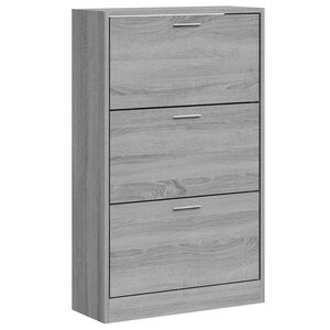 vidaXL Shoe Cabinet Grey Sonoma 63x24x103 cm Engineered Wood
