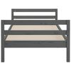 vidaXL Bed Frame without Mattress Grey 75x190 cm Small Single Solid Wood Pine