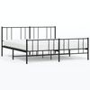 vidaXL Metal Bed Frame without Mattress with Footboard Black 200x200cm