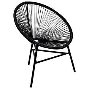 vidaXL Garden Moon Chair Poly Rattan Black