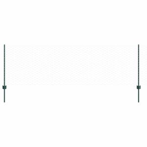 vidaXL Hexagonal Fence with Post 100 x 0.8 m PVC-Coated Steel Green