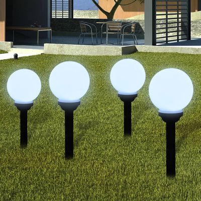 vidaXL Outdoor Pathway Lamps 4 pcs LED 15 cm with Ground Spike
