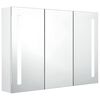 vidaXL LED Bathroom Mirror Cabinet 89x14x62 cm Shining White