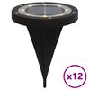 vidaXL Solar Ground Lights with Ground Spikes Outdoor 12 pcs Warm White