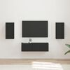 vidaXL TV Wall Cabinet Set Wall-mounted 4 pcs Black Engineered Wood