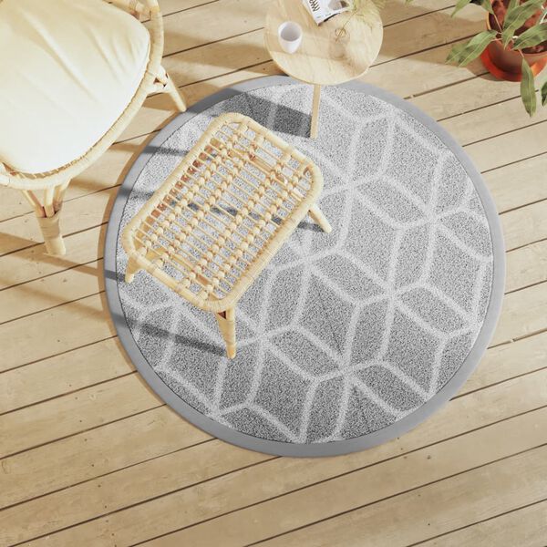 vidaXL Outdoor Carpet ARAKIL Grey &Oslash;120 cm PP