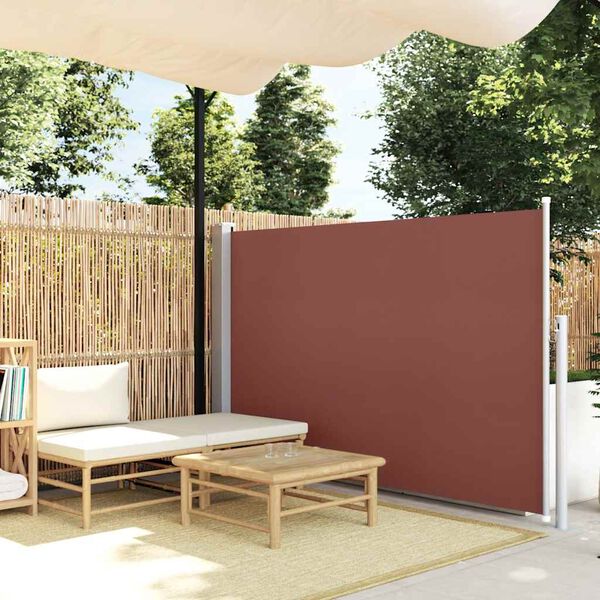 vidaXL Patio Retractable Side Awning 140x500 cm Brown
