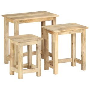 vidaXL Nesting Tables 3 pcs Solid Mango Wood