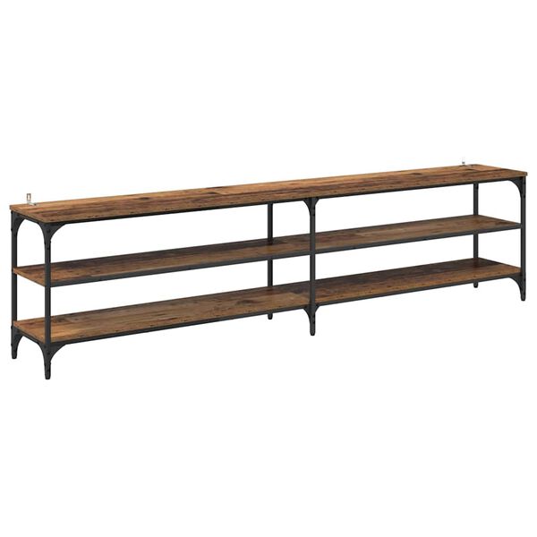 vidaXL TV Cabinet Old Wood 200 x 30 x 50 cm Engineered Wood and Iron