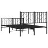 vidaXL Metal Bed Frame without Mattress with Footboard Black 120x190cm