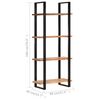 vidaXL 4-Tier Bookcase 80x40x180 cm Solid Acacia Wood