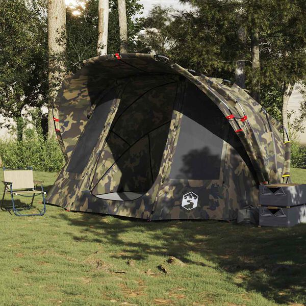 vidaXL Fishing Tent 5-Person Camouflage Waterproof