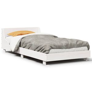 vidaXL Bed Frame without Mattress White 75x190 cm Small Single Solid Wood Pine