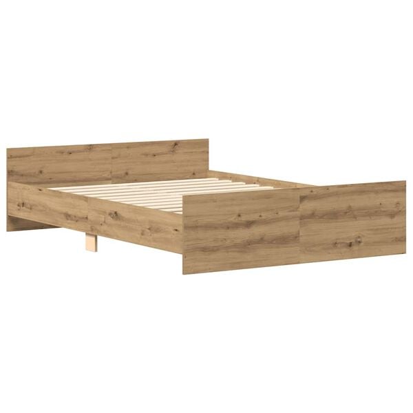 vidaXL Bed Frame without Mattress Artisan Oak 120x200cm Engineered Wood