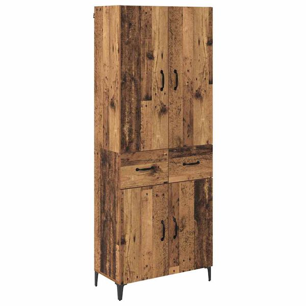 vidaXL Highboard Old Wood 69.5 x 34 x 180 cm Engineered Wood