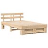 vidaXL Bed Frame with Headboard Brown 135 x 190 cm Solid Pine Wood