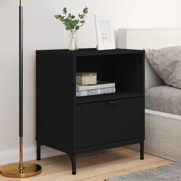 vidaXL Bedside Tables 2 pcs Black 49 x 36 x 61 cm Engineered wood