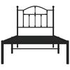 vidaXL Metal Bed Frame without Mattress with Headboard Black 90x200cm