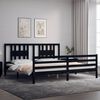 vidaXL Bed Frame without Mattress Black 200x200 cm Solid Wood