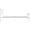 vidaXL Metal Bed Frame without Mattress with Footboard White 120x200cm