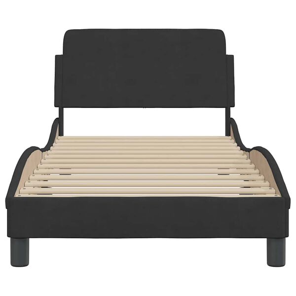 vidaXL Bed Frame "Dover" Black 90x190 cm Single Velvet