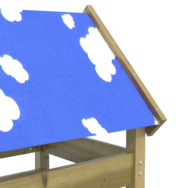 vidaXL Play Tower Brown 85 x 52.5 x 239 cm Solid Impregnated Wood