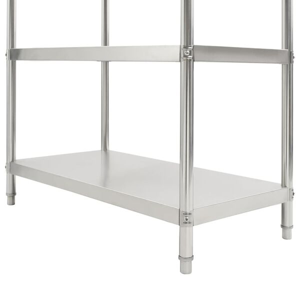 vidaXL 4-Tier Kitchen Shelf 120x50x155 cm Stainless Steel
