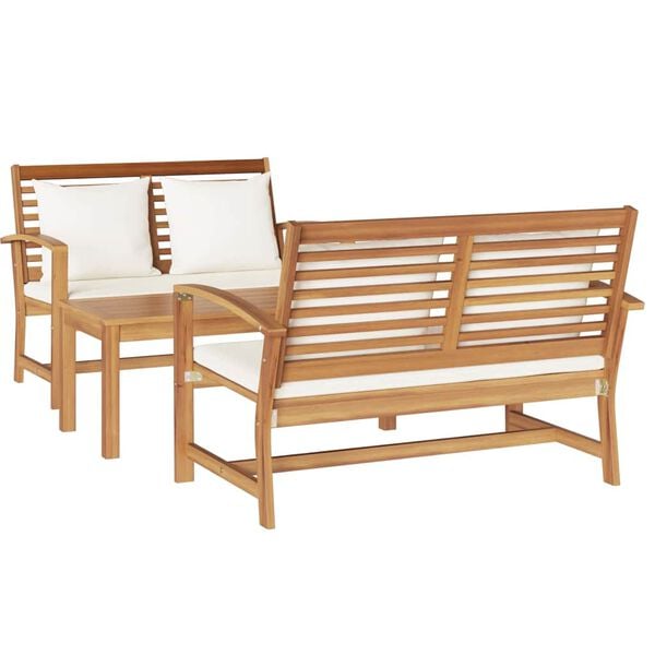 vidaXL Garden Sofa Set Natural Solid teak wood