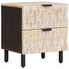 vidaXL Bedside Cabinet 2 pcs White 40 x 33 x 46 cm Solid Mango Wood