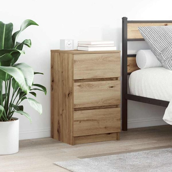 vidaXL Bedside Cabinets with 3 Drawers 2 pcs Artisan Oak 39x35x65 cm