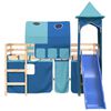 vidaXL Kids' Loft Bed with Tower without Mattress Blue 80x200 cm