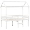 vidaXL High Sleeper Bed without Mattress White 90x190 cm Single Solid Wood Pine