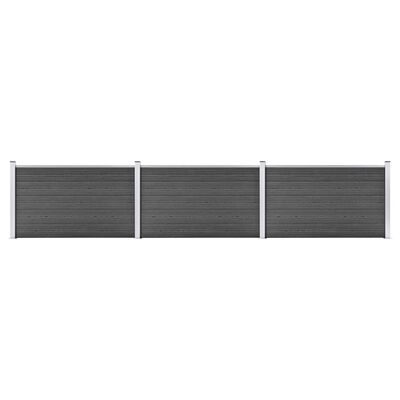 vidaXL Fence Panel Set WPC 526x105 cm Black