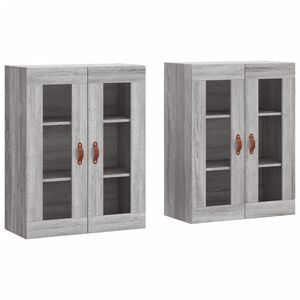 vidaXL Wall Mounted Cabinets 2 pcs Grey Sonoma Engineered Wood