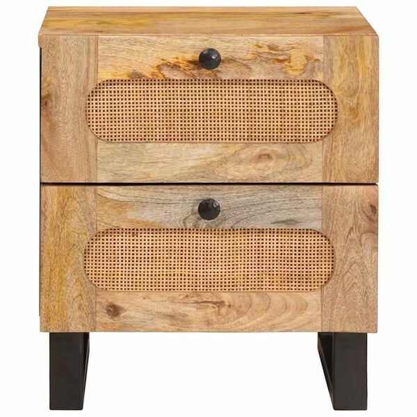 vidaXL Bedside Cabinet Natural 40 x 33 x 46 cm Solid Mango Wood