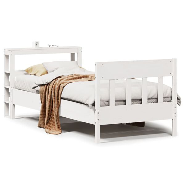 vidaXL Bed Frame without Mattress White 90x200 cm Solid Wood Pine