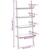 vidaXL 4-Tier Leaning Shelf Dark Brown and Black 64x34x150.5 cm