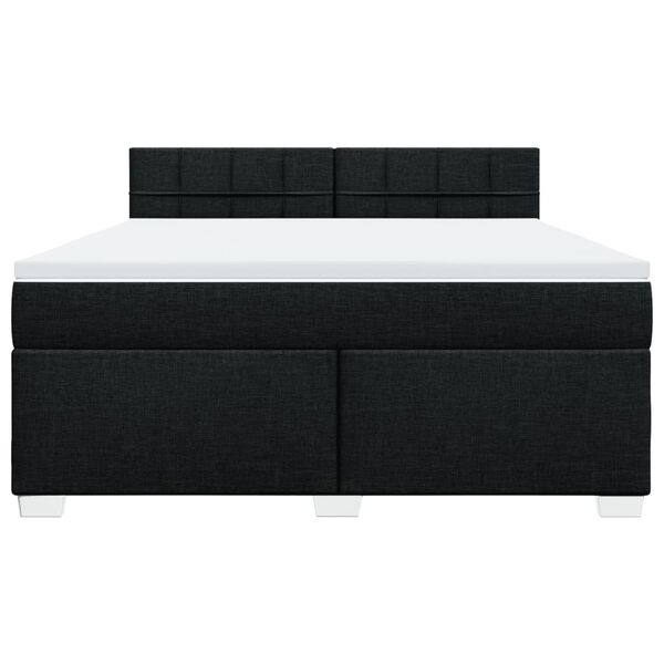 vidaXL Box Spring Bed with Mattress Black 180x200 cm Fabric