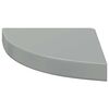 vidaXL Floating Corner Shelves 2 pcs High Gloss Grey 25x25x3.8 cm MDF