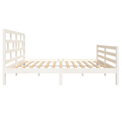 vidaXL Bed Frame White Solid Wood Pine 140x200 cm