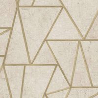 DUTCH WALLCOVERINGS Wallpaper Triangles Beige and Gold