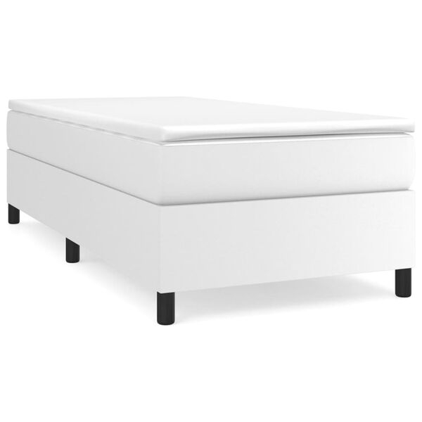 vidaXL Box Spring Bed Frame White Single Faux Leather (UK/IE/FI/NO only)