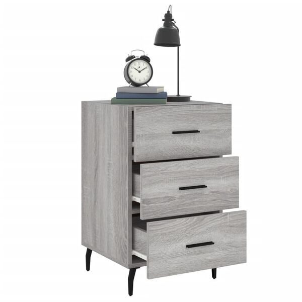 vidaXL Bedside Cabinet Grey Sonoma 40x40x66 cm Engineered Wood