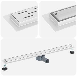 vidaXL Shower Drain 2-in-1 with 360&deg; Siphon Silver 90 cm